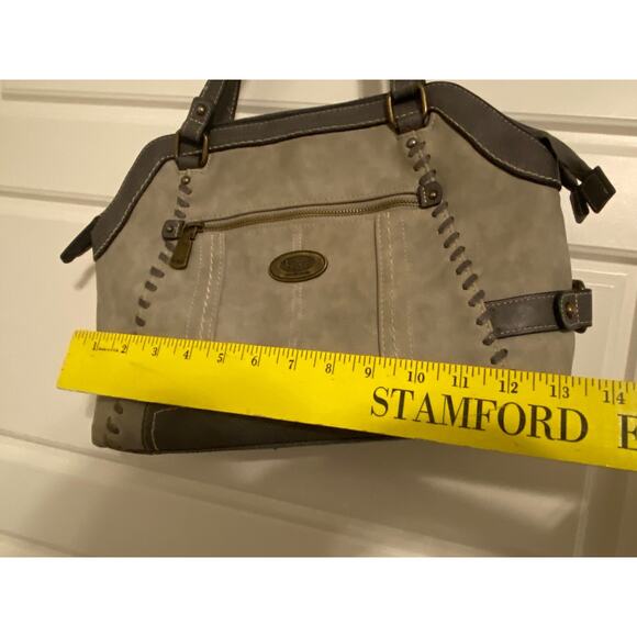 B.O.C. Born Concepts Womens Gray Buckle Shoulder Handbag Purse Medium 100622 - Picture 7 of 10
